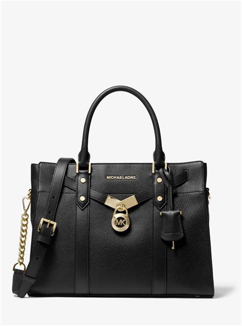 michael kors black satchelhamilton|michael kors nouveau hamilton.